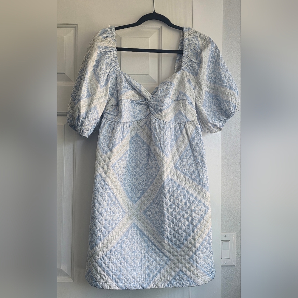 En Saison Elegant Blue Puff Sleeve Dress - Picture 7 of 8